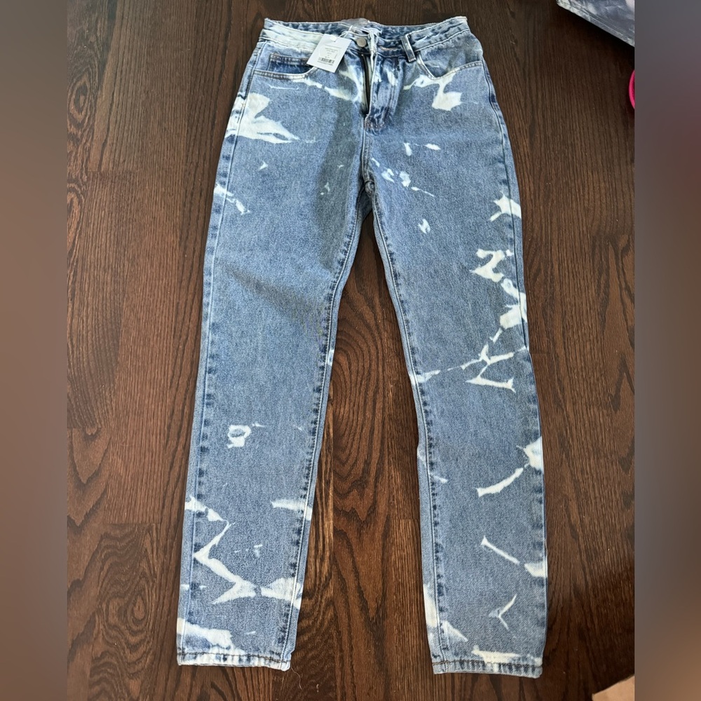 Adika Jeans, Bleached print, Size M, Mom Jeans